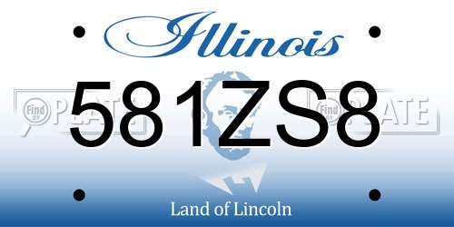 581ZS8 Illinois License Plate