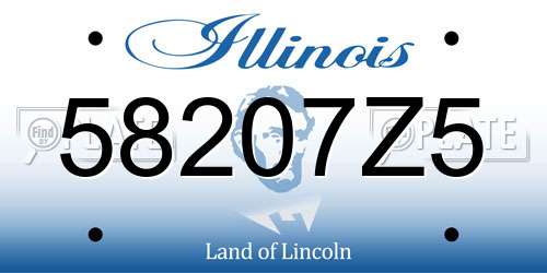 58207Z5 Illinois License Plate