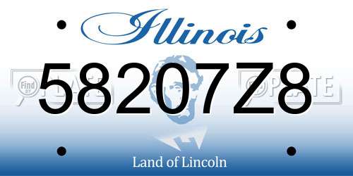 58207Z8 Illinois License Plate