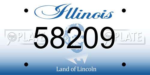 58209 Illinois License Plate