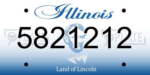 5821212 Illinois License Plate