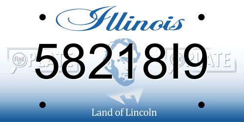 58218I9 Illinois License Plate