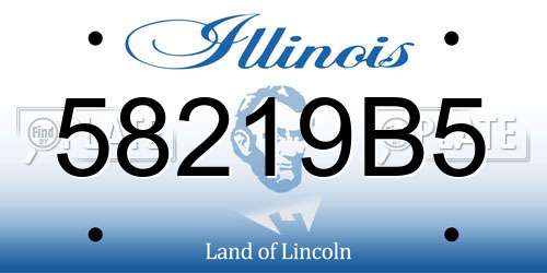 58219B5 Illinois License Plate