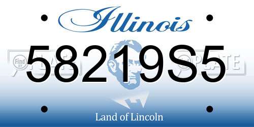 58219S5 Illinois License Plate