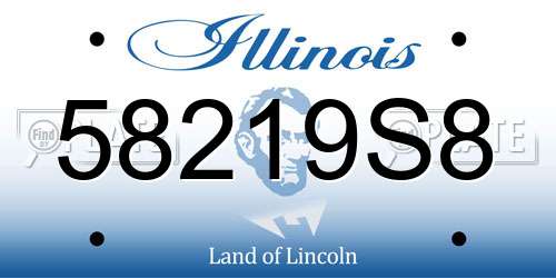 58219S8 Illinois License Plate