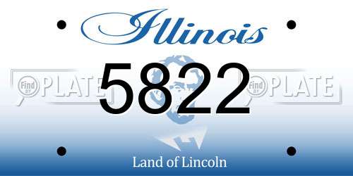 5822 Illinois License Plate