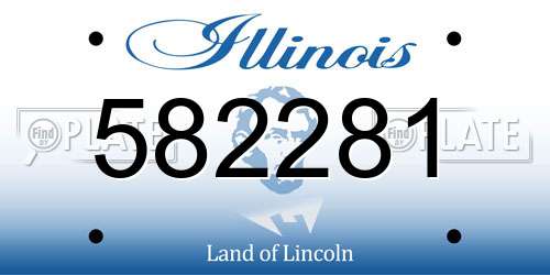 582281 Illinois License Plate