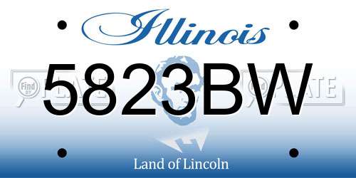 5823BW Illinois License Plate
