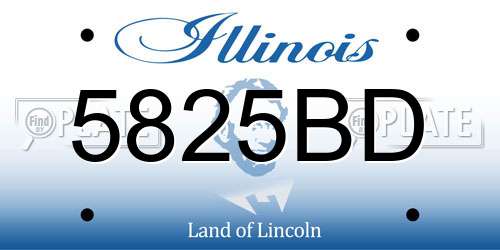 5825BD Illinois License Plate