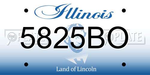 5825BO Illinois License Plate