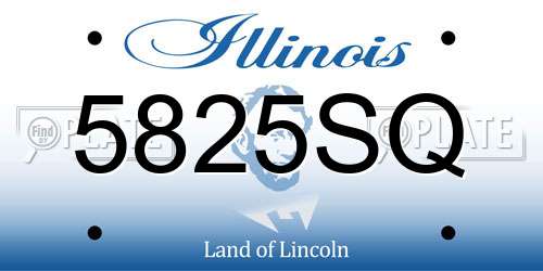 5825SQ Illinois License Plate