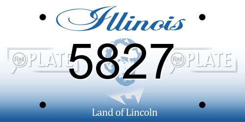 5827 Illinois License Plate