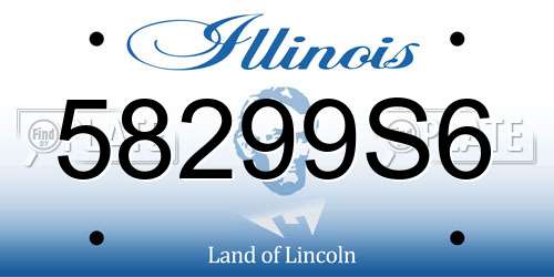 58299S6 Illinois License Plate