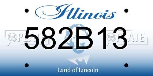 582B13 Illinois License Plate