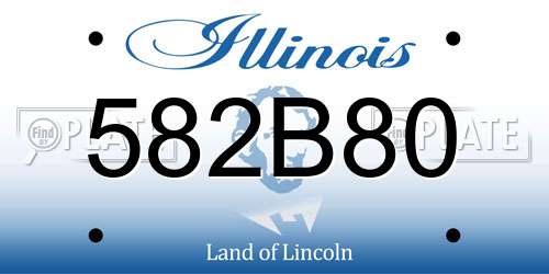 582B80 Illinois License Plate
