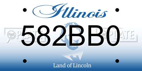 582BB0 Illinois License Plate