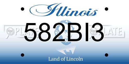 582BI3 Illinois License Plate