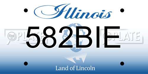 582BIE Illinois License Plate
