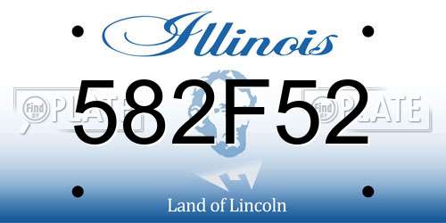 582F52 Illinois License Plate