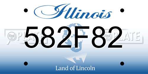 582F82 Illinois License Plate