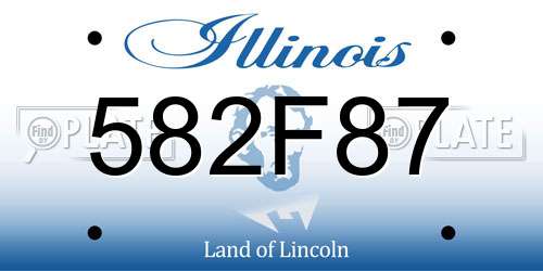 582F87 Illinois License Plate