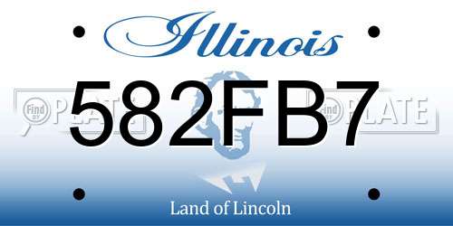 582FB7 Illinois License Plate