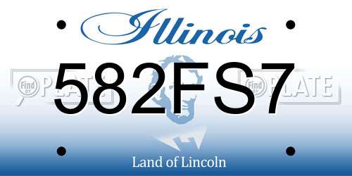 582FS7 Illinois License Plate
