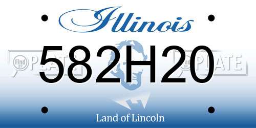 582H20 Illinois License Plate