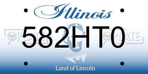 582HT0 Illinois License Plate