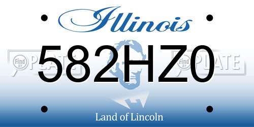 582HZ0 Illinois License Plate
