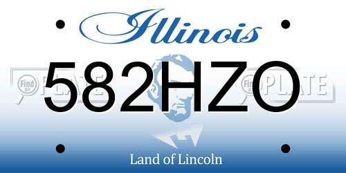 582HZO Illinois License Plate