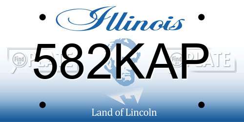 582KAP Illinois License Plate