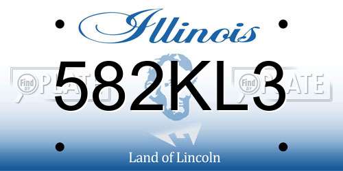 582KL3 Illinois License Plate