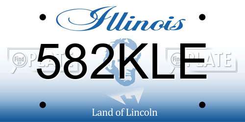 582KLE Illinois License Plate