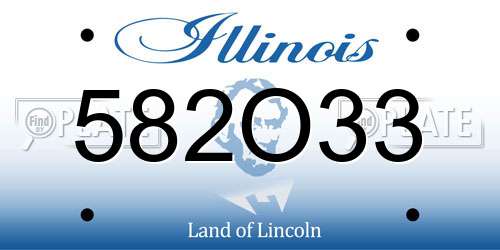 582O33 Illinois License Plate