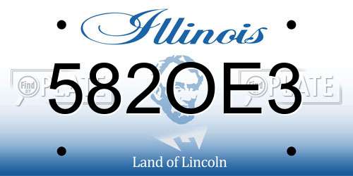582OE3 Illinois License Plate
