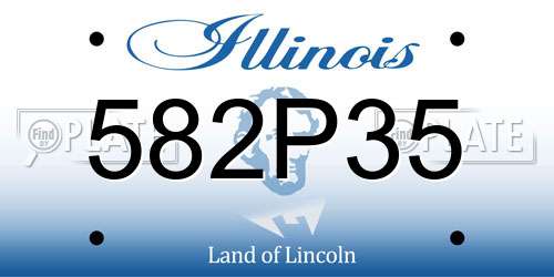582P35 Illinois License Plate