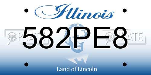582PE8 Illinois License Plate