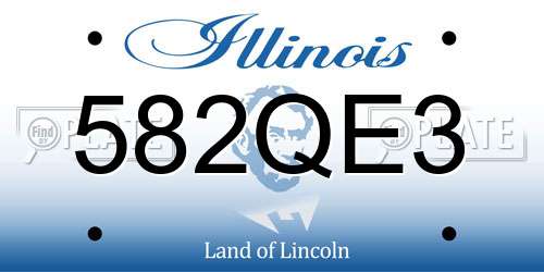 582QE3 Illinois License Plate