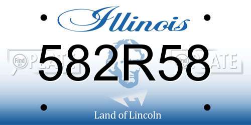 582R58 Illinois License Plate