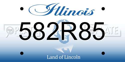 582R85 Illinois License Plate