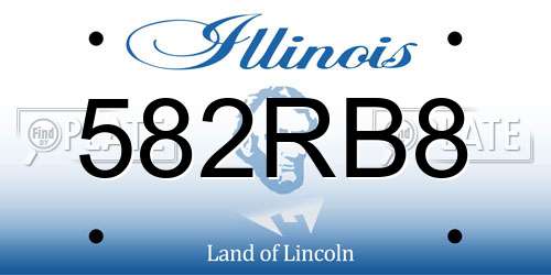 582RB8 Illinois License Plate