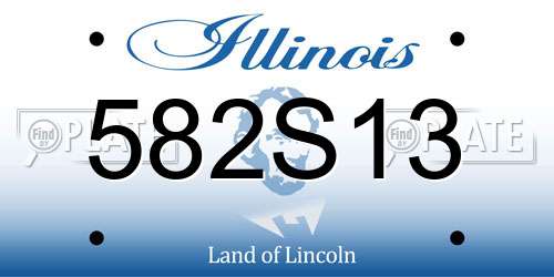 582S13 Illinois License Plate