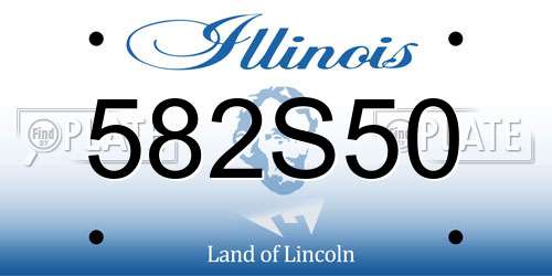 582S50 Illinois License Plate