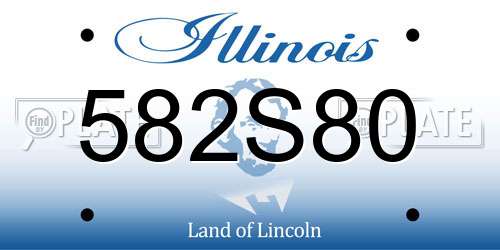 582S80 Illinois License Plate