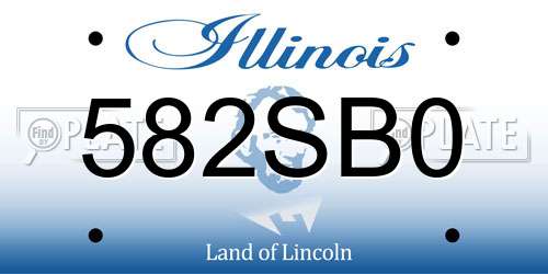582SB0 Illinois License Plate