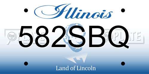 582SBQ Illinois License Plate