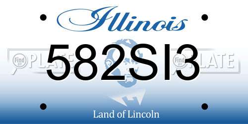 582SI3 Illinois License Plate