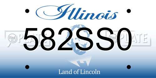 582SS0 Illinois License Plate