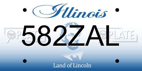 582ZAL Illinois License Plate